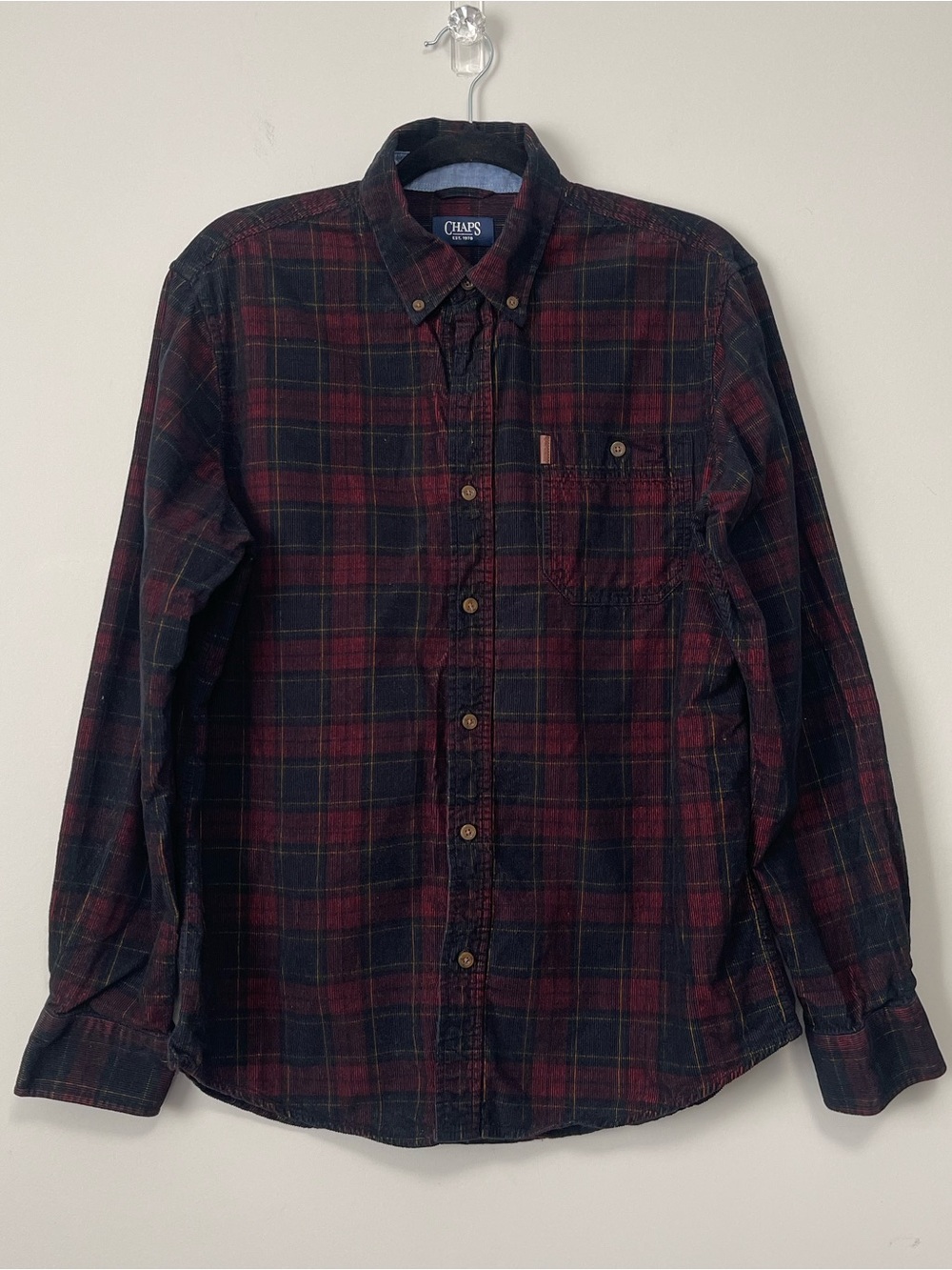 Chaps Men’s Button-Down Plaid Flannel Shirt Medium